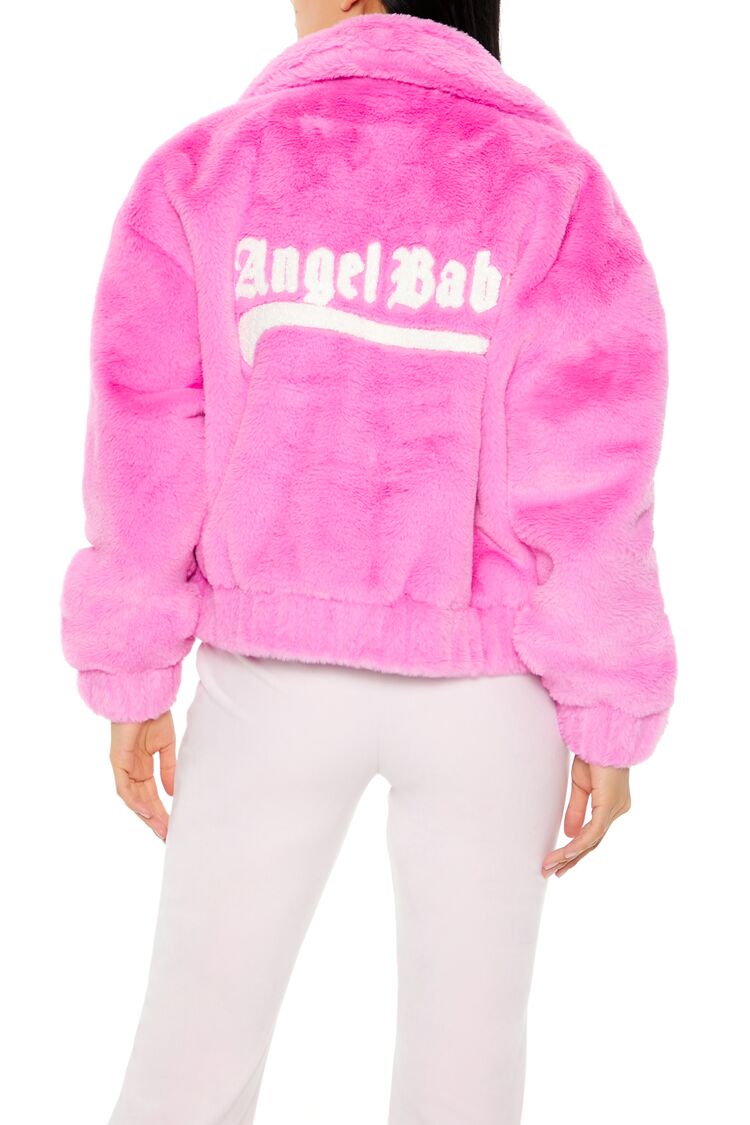  Forever 21 Plush Angel Baby Bomber Jacket - peony-swatch - Bonton