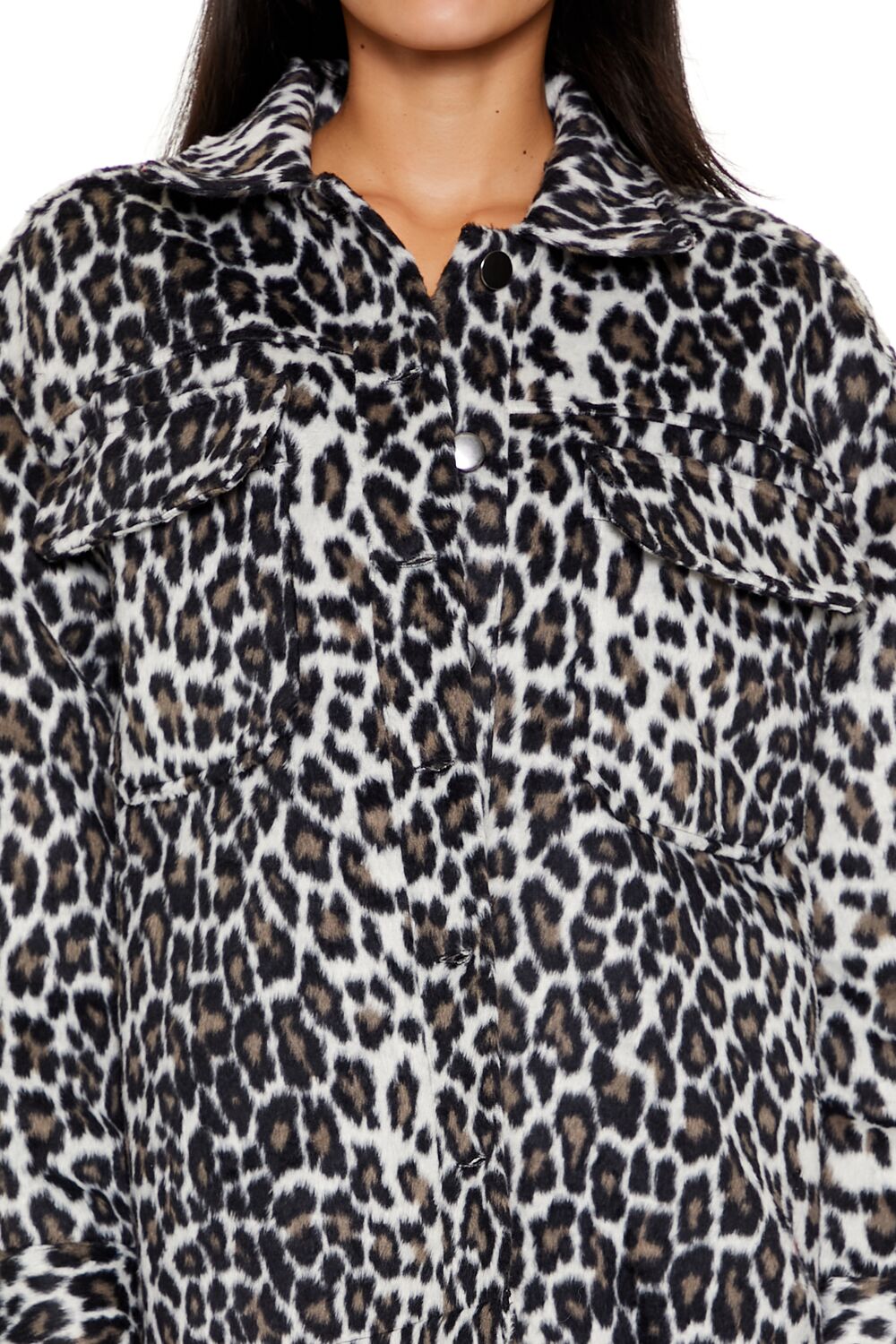  Forever 21 Faux Suede Leopard Print Shacket - brown-multi-swatch - Bonton