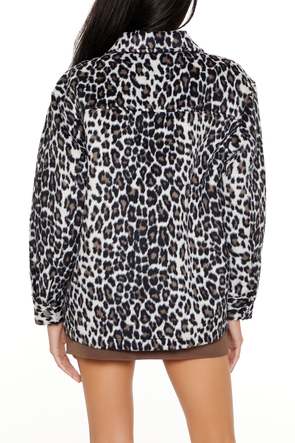  Forever 21 Faux Suede Leopard Print Shacket - brown-multi-swatch - Bonton