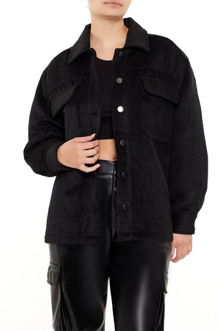Plus Size Faux Suede Shacket