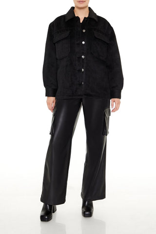 Plus Size Faux Suede Shacket