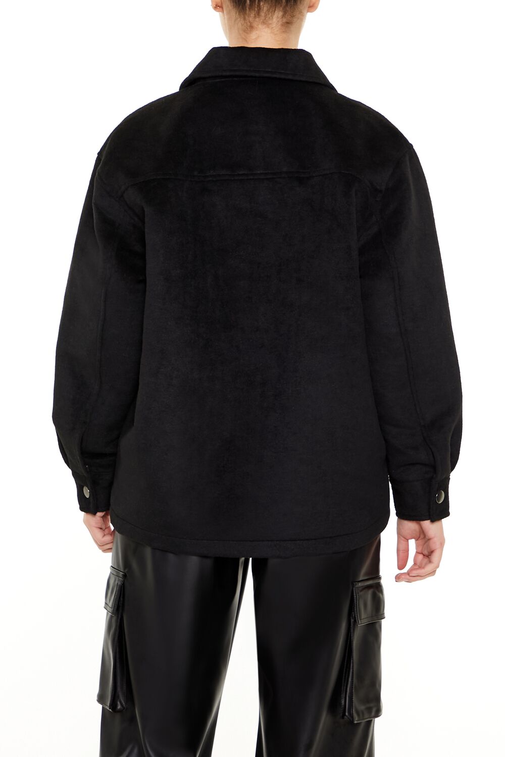  Forever 21 Plus Size Faux Suede Shacket - black-swatch - Bonton