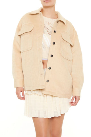 Plus Size Faux Suede Shacket