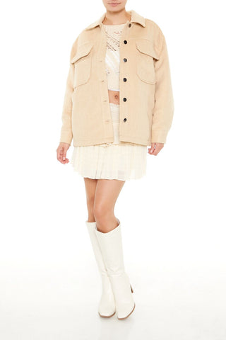 Plus Size Faux Suede Shacket