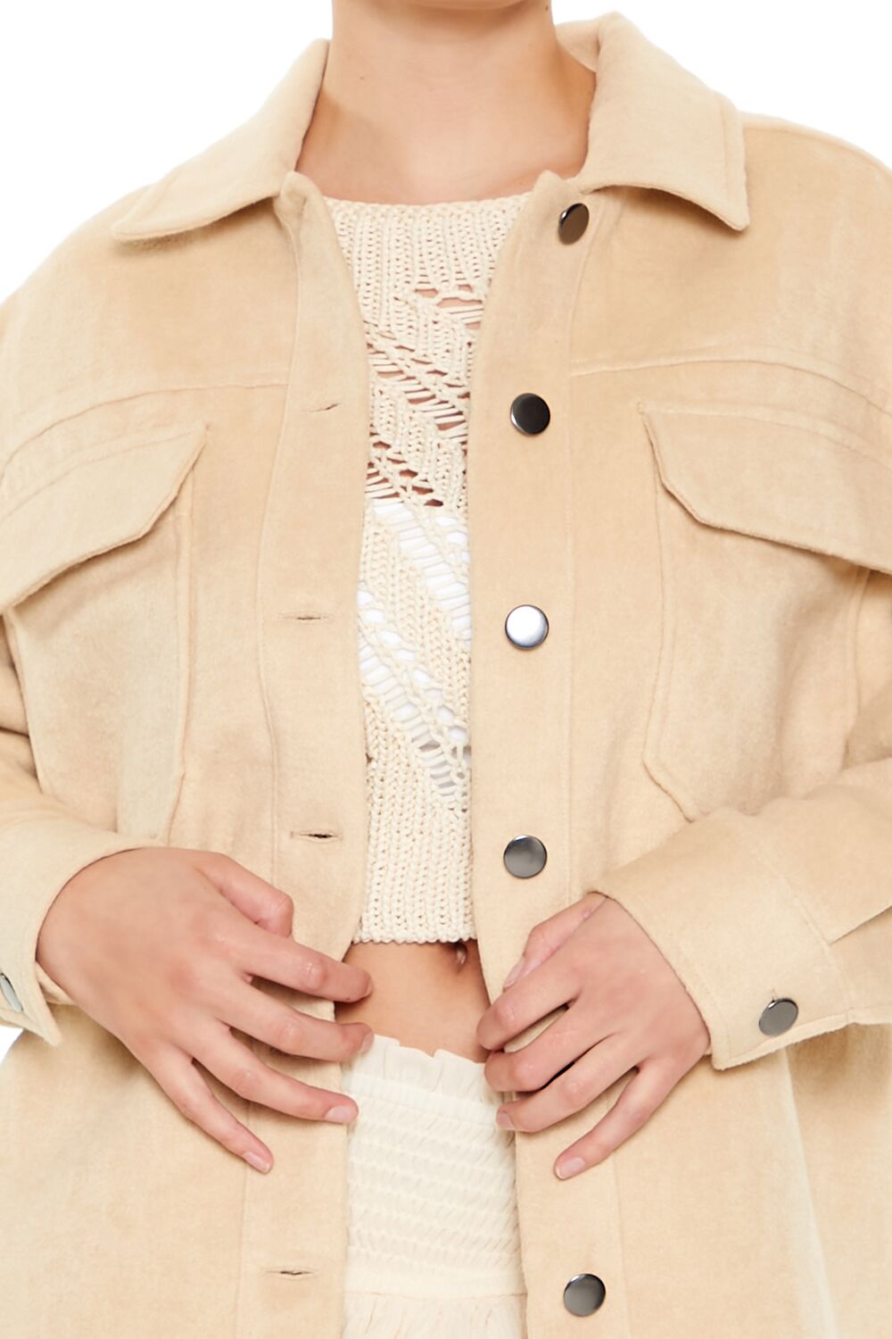  Forever 21 Plus Size Faux Suede Shacket - black-swatch - Bonton