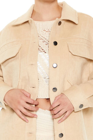 Plus Size Faux Suede Shacket