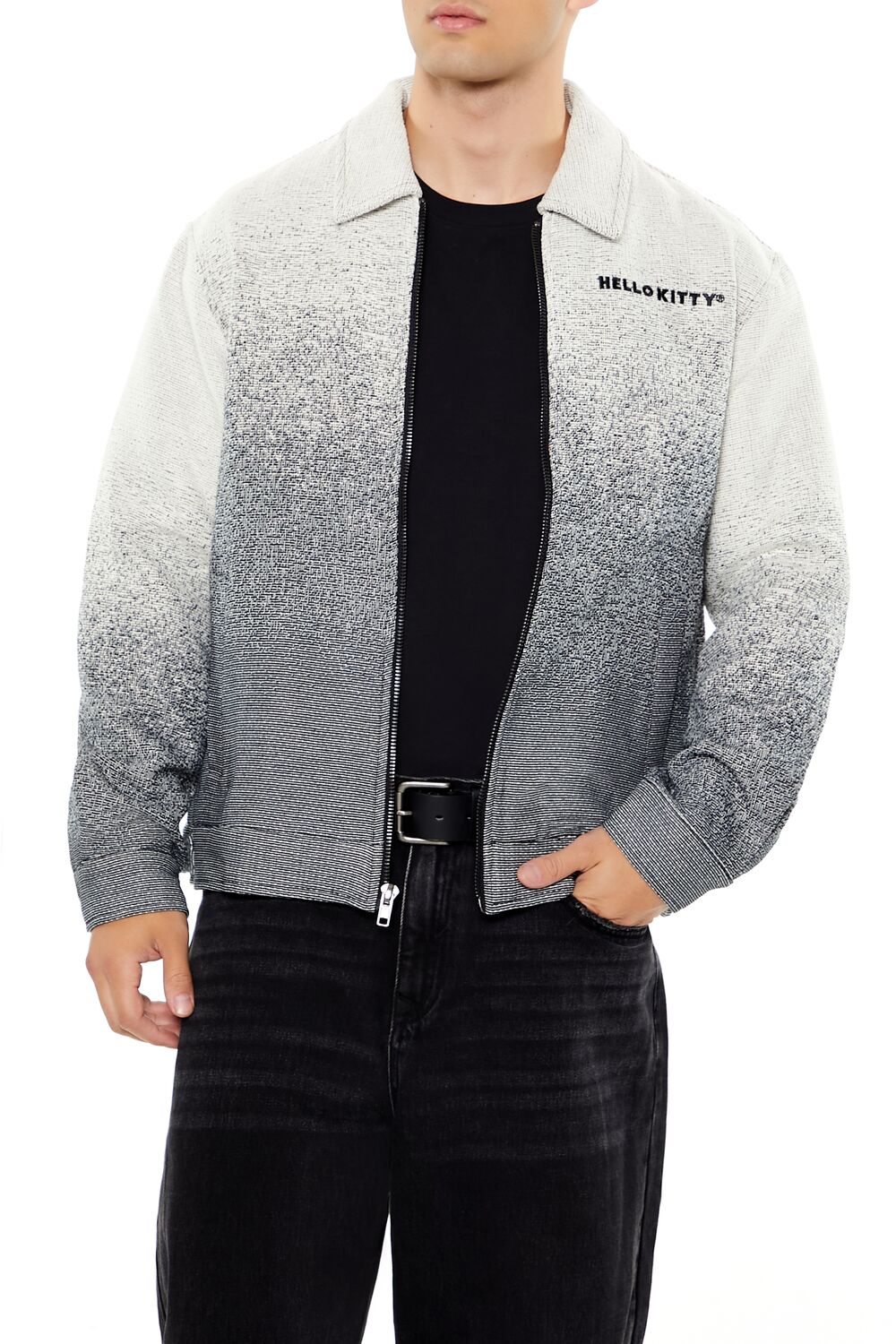  Forever 21 Hello Kitty Gradient Zip-Up Jacket - cream-multi - Bonton