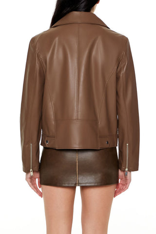 Faux Leather Zip-Up Moto Jacket
