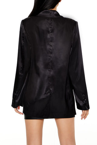 Satin Double-Breasted Blazer