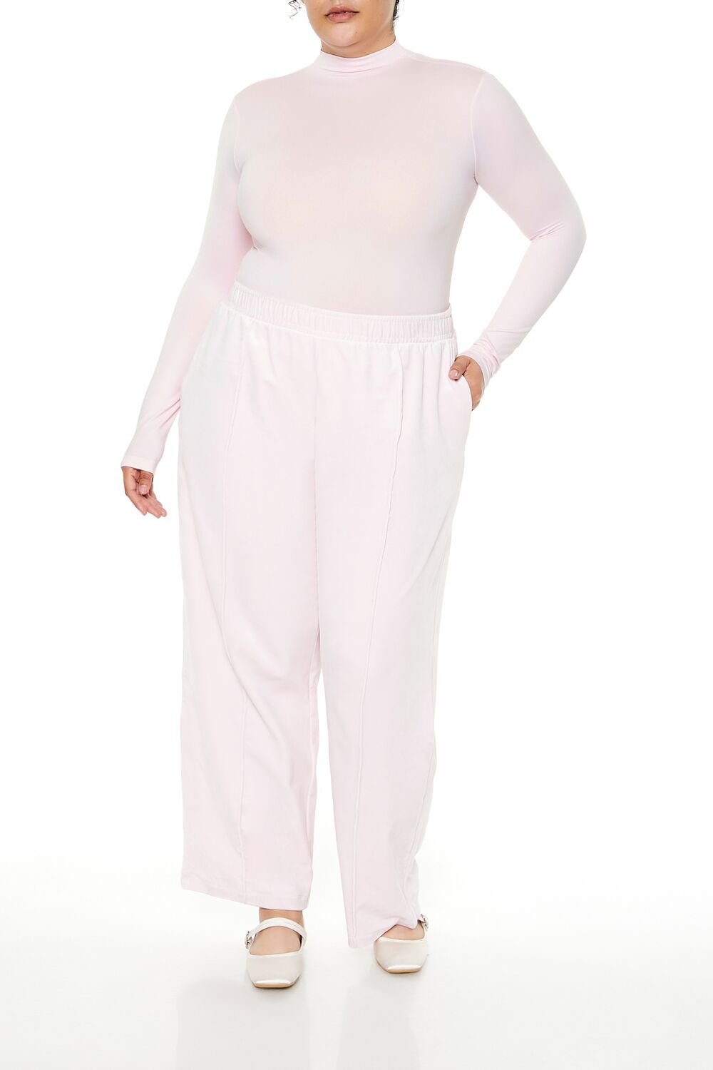  Forever 21 Plus Size Seamless Mock Neck Bodysuit - seashell - Bonton