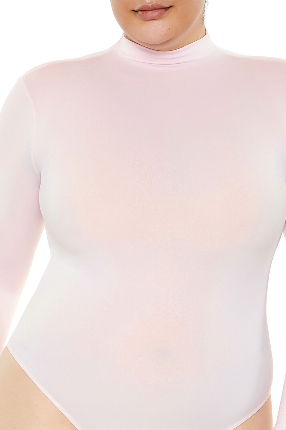  Forever 21 Plus Size Seamless Mock Neck Bodysuit - seashell - Bonton