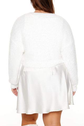 Plus Size Fuzzy Cardigan Sweater
