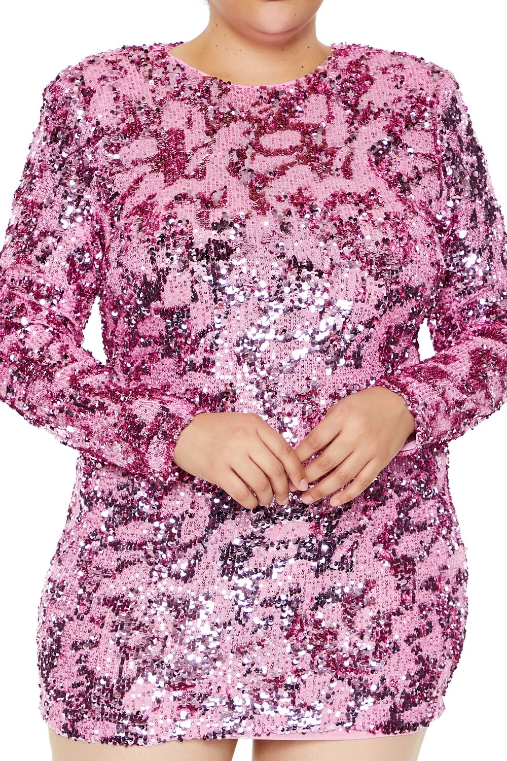  Forever 21 Plus Size Sequin Cutout Mini Dress - black-swatch - Bonton