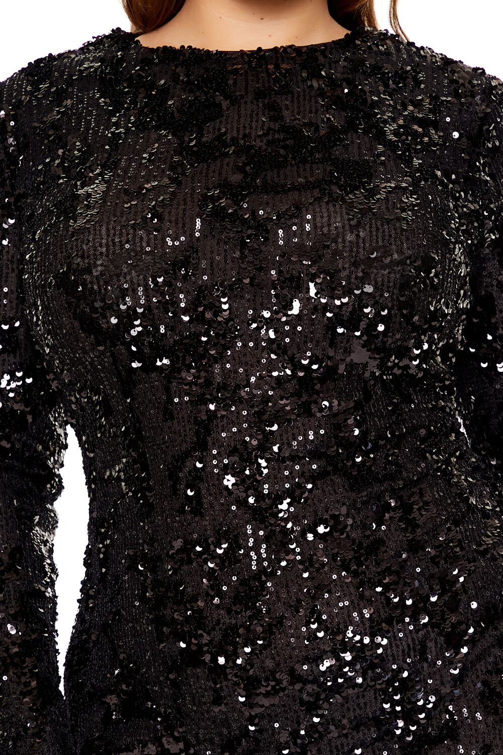  Forever 21 Plus Size Sequin Cutout Mini Dress - black-swatch - Bonton