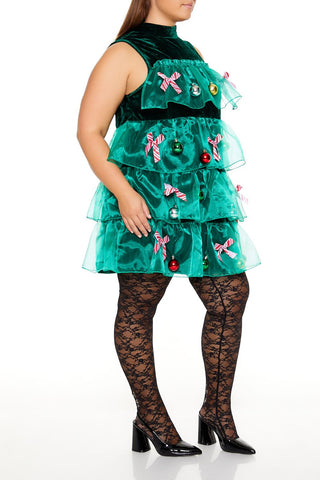 Plus Size Christmas Tree Holiday Dress