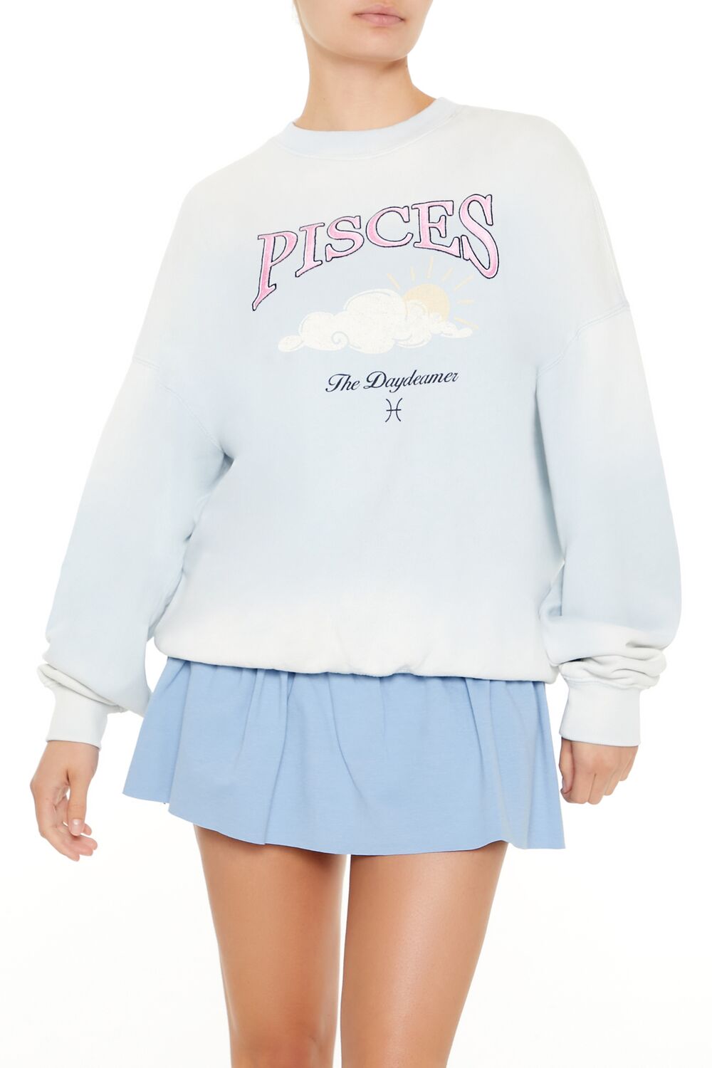  Forever 21 Pisces The Daydreamer Pullover - stone blue multi - Bonton