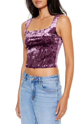 Crushed Velvet Crop Top