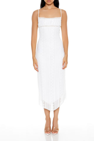 Eyelash Lace Cami Midi Dress
