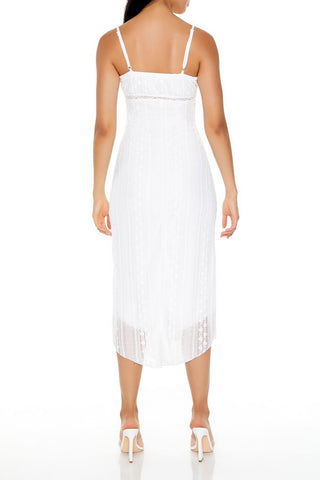 Eyelash Lace Cami Midi Dress