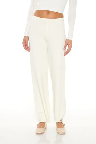 Sweater-Knit Straight-Leg Pants