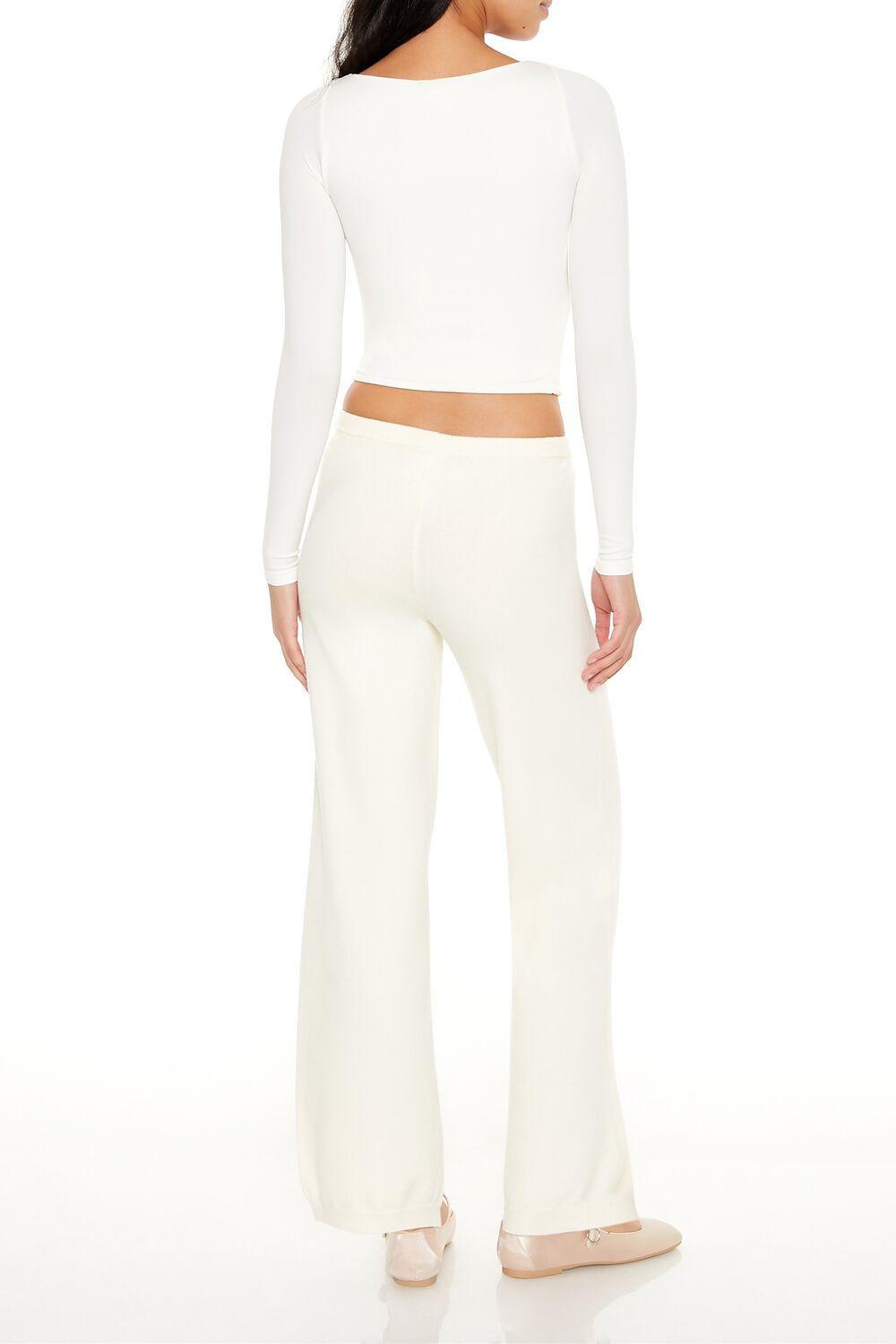  Forever 21 Sweater-Knit Straight-Leg Pants - egret - Bonton