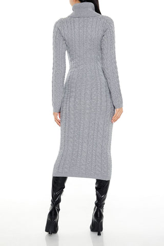 Cable Knit Midi Sweater Dress