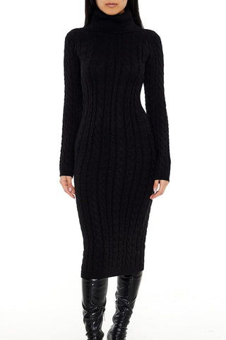 Cable Knit Midi Sweater Dress
