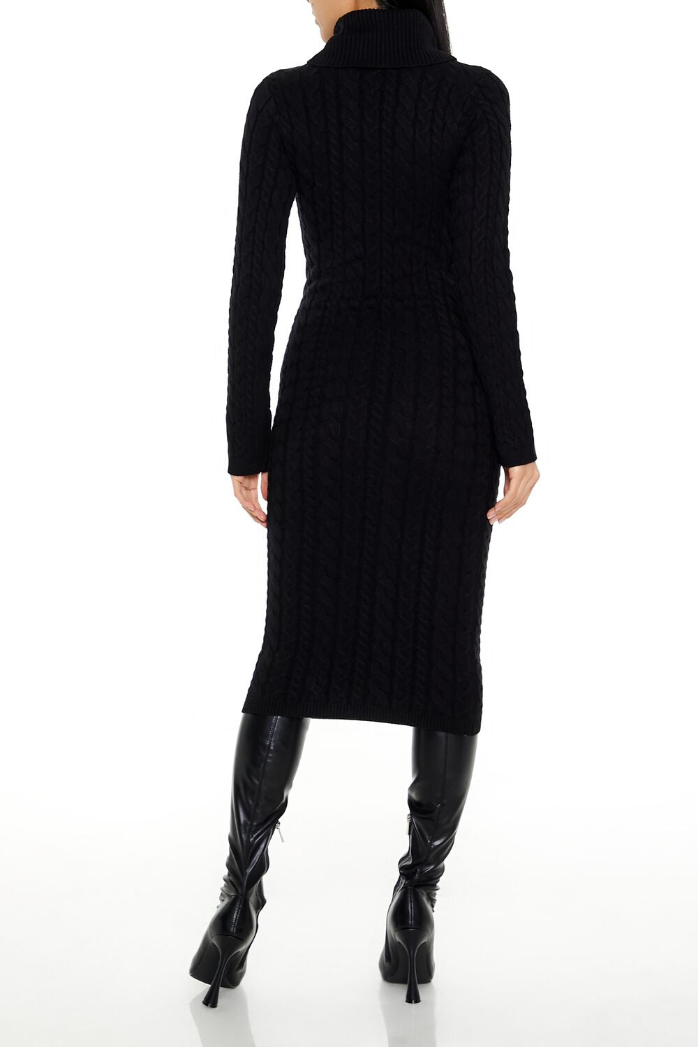  Forever 21 Cable Knit Midi Sweater Dress - heather-grey - Bonton