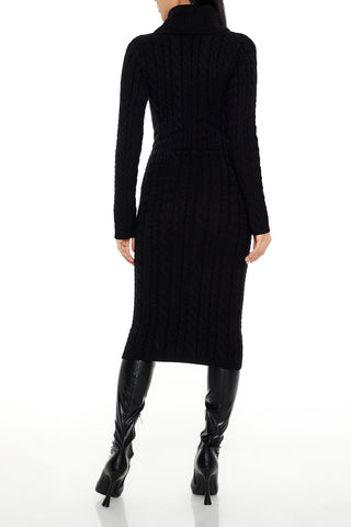 Cable Knit Midi Sweater Dress