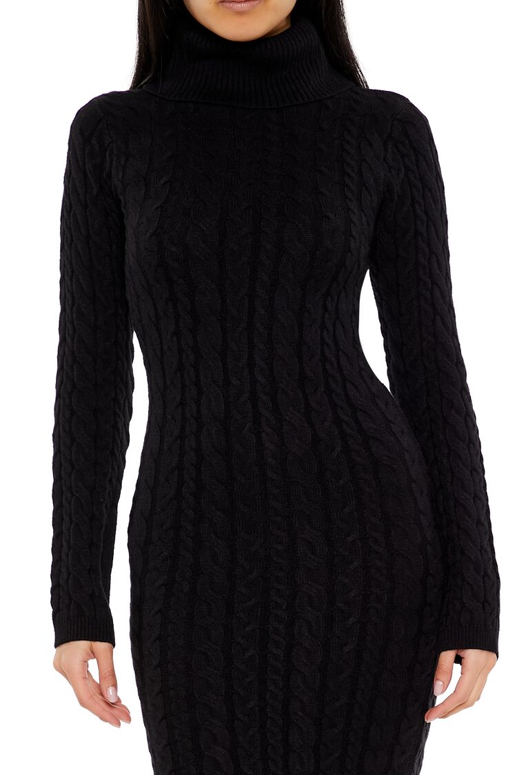  Forever 21 Cable Knit Midi Sweater Dress - heather-grey - Bonton