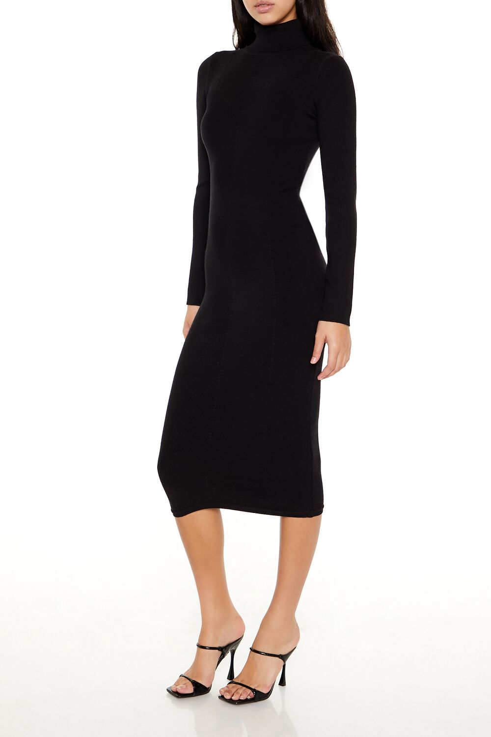  Forever 21 Turtleneck Midi Sweater Dress - black-swatch - Bonton