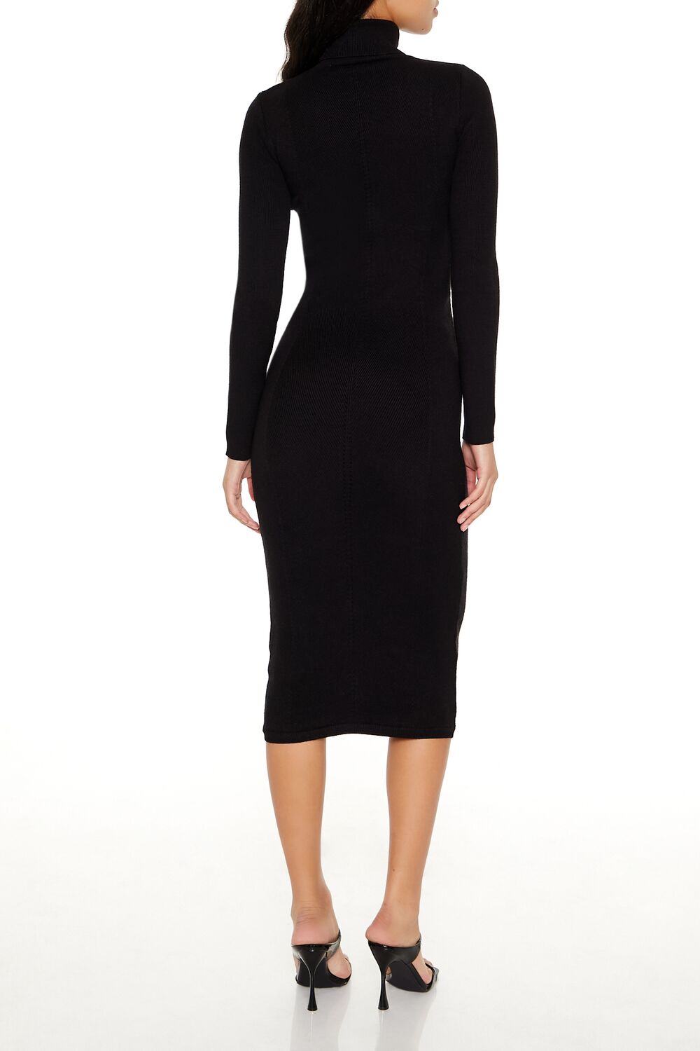  Forever 21 Turtleneck Midi Sweater Dress - black-swatch - Bonton