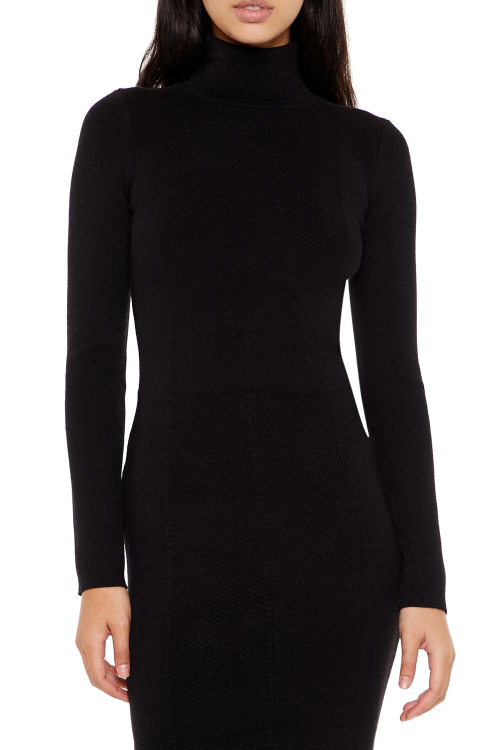  Forever 21 Turtleneck Midi Sweater Dress - black-swatch - Bonton