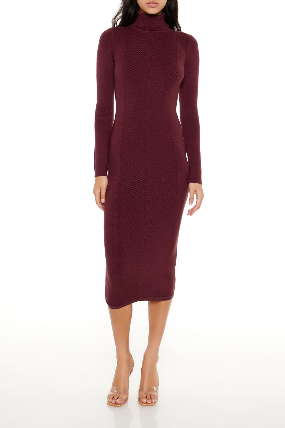  Forever 21 Turtleneck Midi Sweater Dress - black-swatch - Bonton