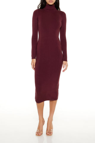 Turtleneck Midi Sweater Dress