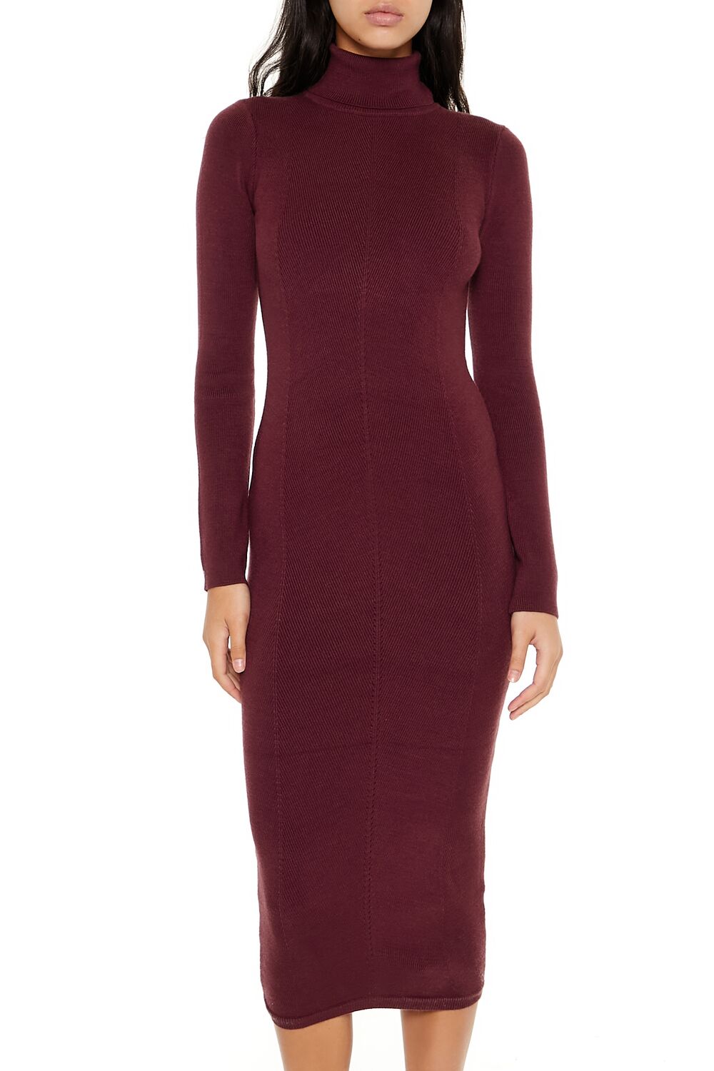  Forever 21 Turtleneck Midi Sweater Dress - black-swatch - Bonton