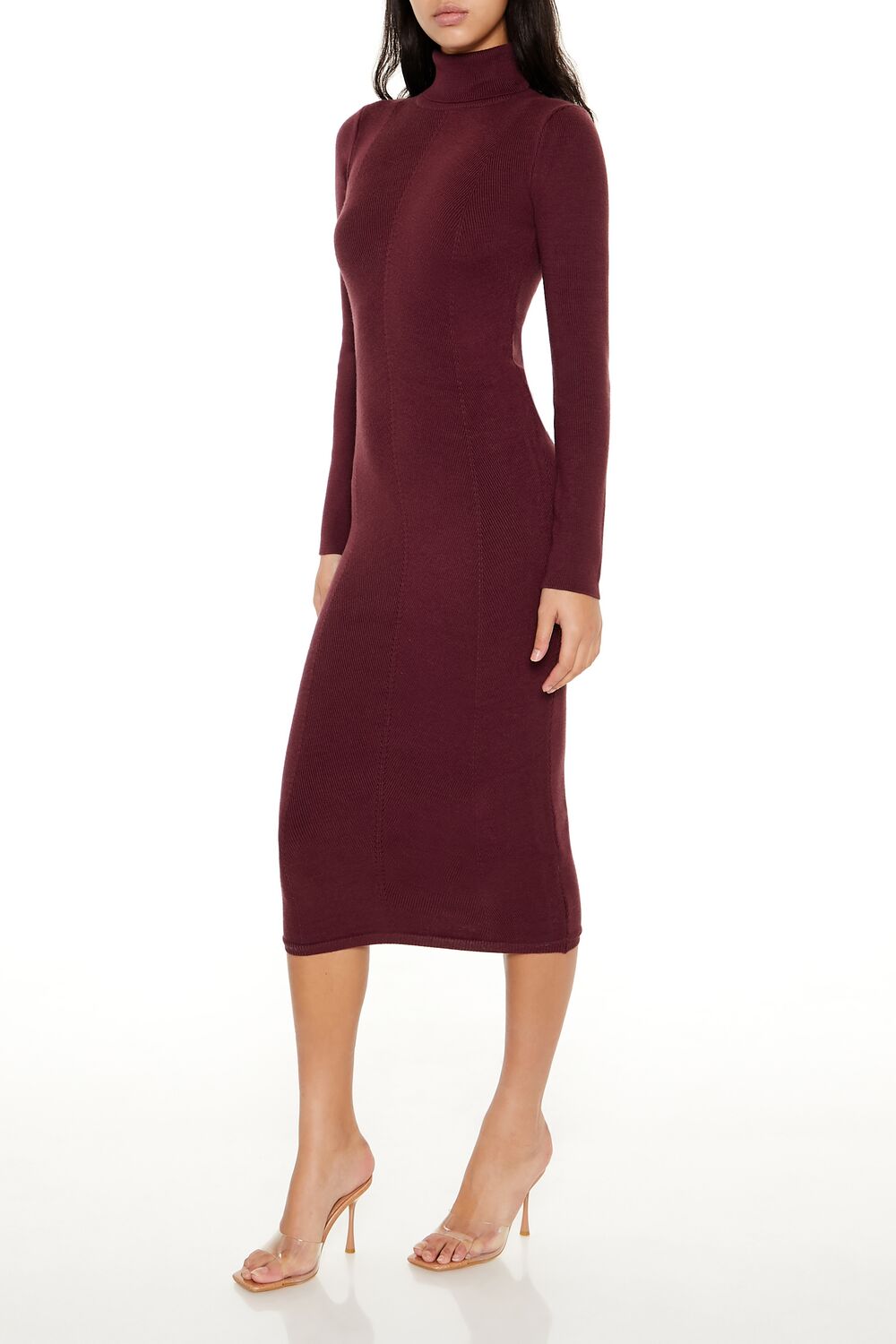  Forever 21 Turtleneck Midi Sweater Dress - black-swatch - Bonton