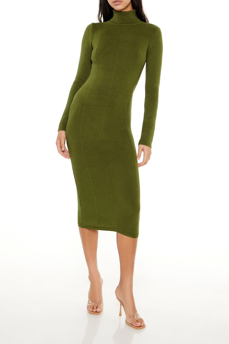  Forever 21 Turtleneck Midi Sweater Dress - black-swatch - Bonton