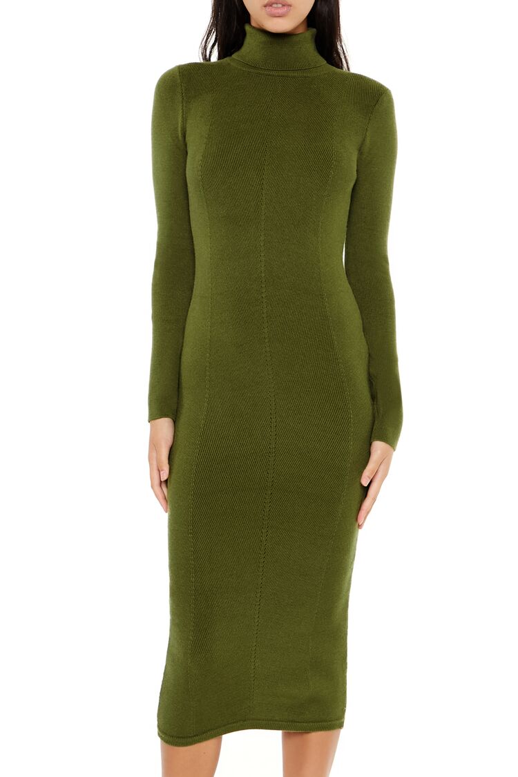  Forever 21 Turtleneck Midi Sweater Dress - black-swatch - Bonton