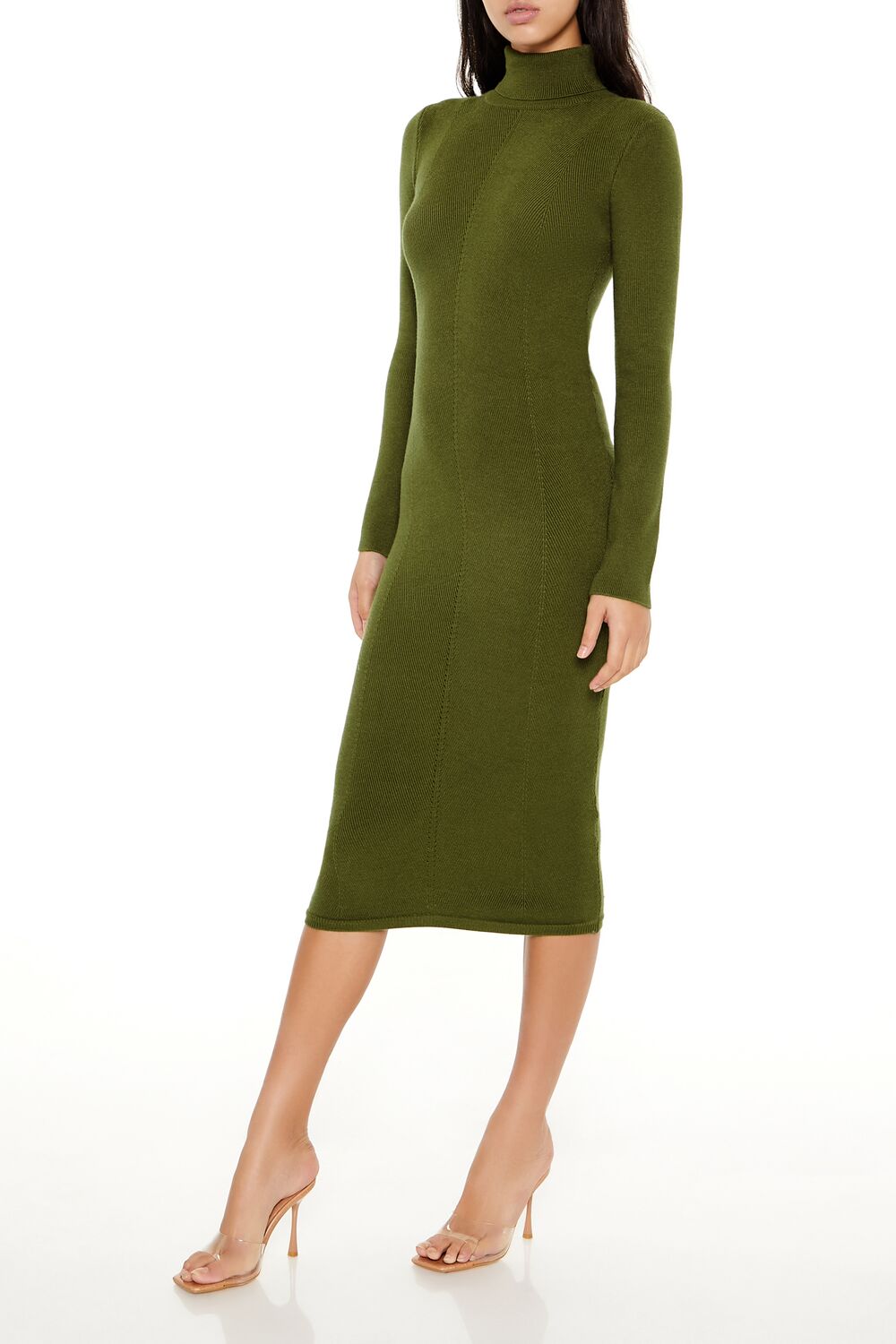  Forever 21 Turtleneck Midi Sweater Dress - black-swatch - Bonton