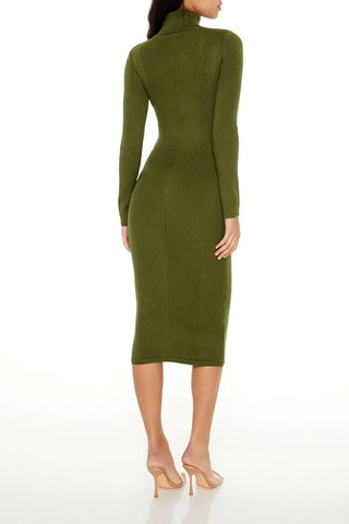 Turtleneck Midi Sweater Dress