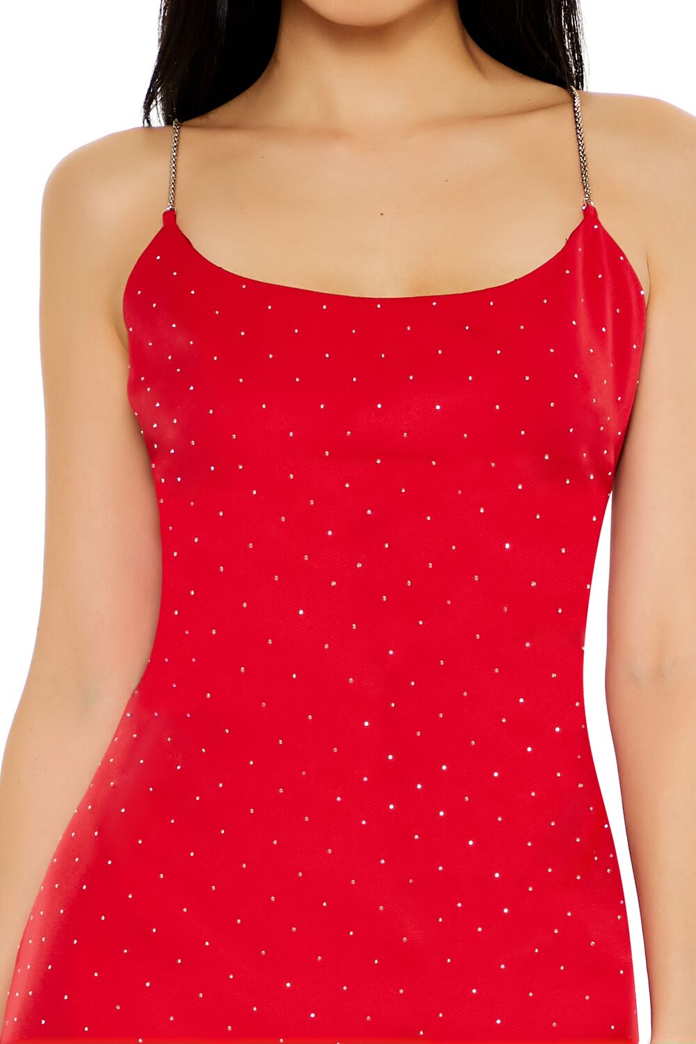  Forever 21 Rhinestone Metallic-Strap Cami Mini Dress - black-swatch - Bonton