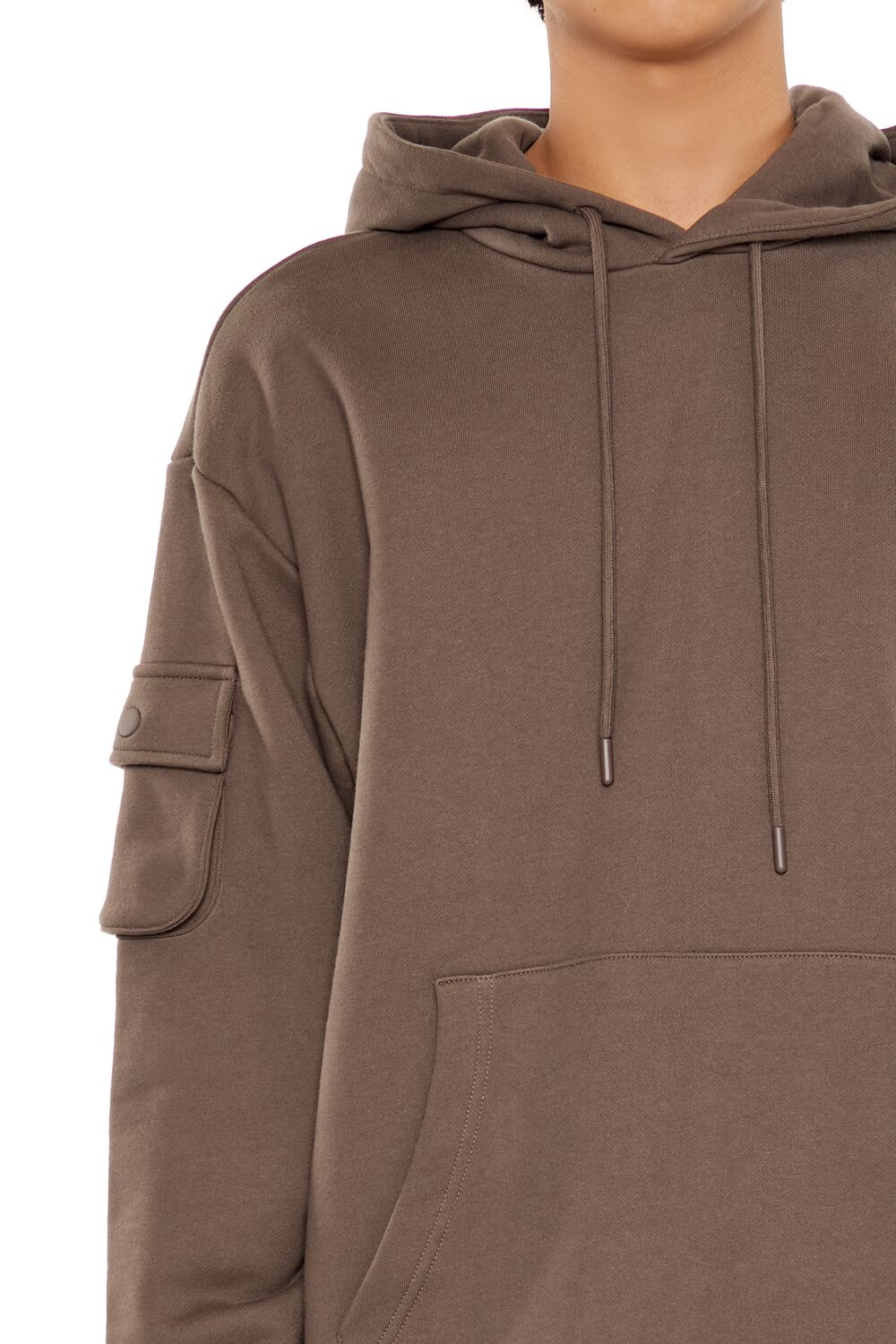  Forever 21 French Terry Cargo Hoodie - oatmeal - Bonton