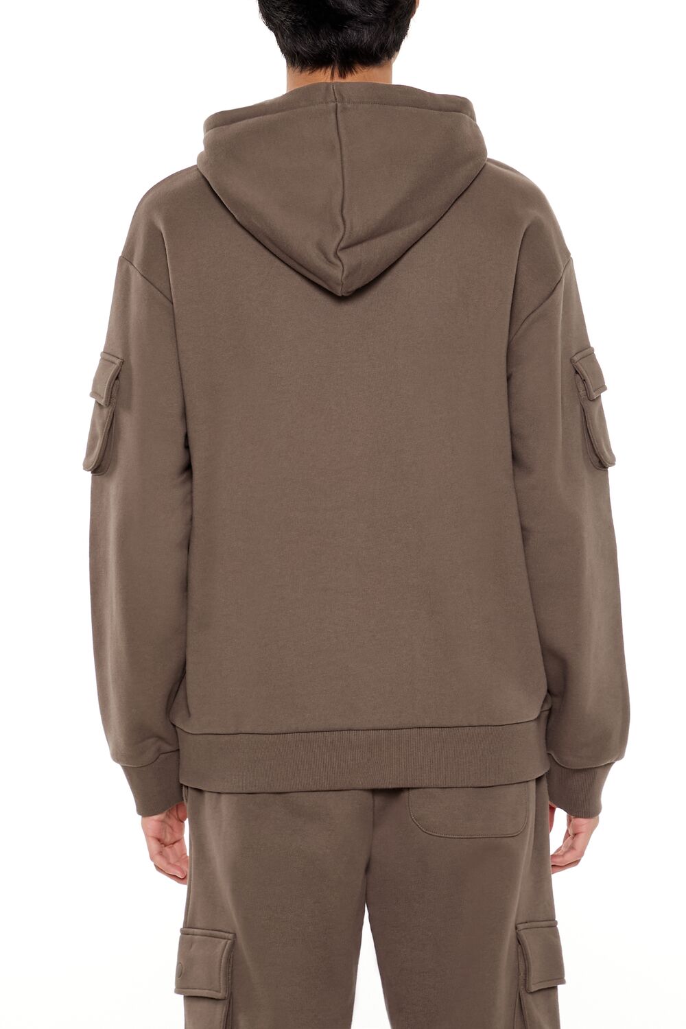  Forever 21 French Terry Cargo Hoodie - oatmeal - Bonton