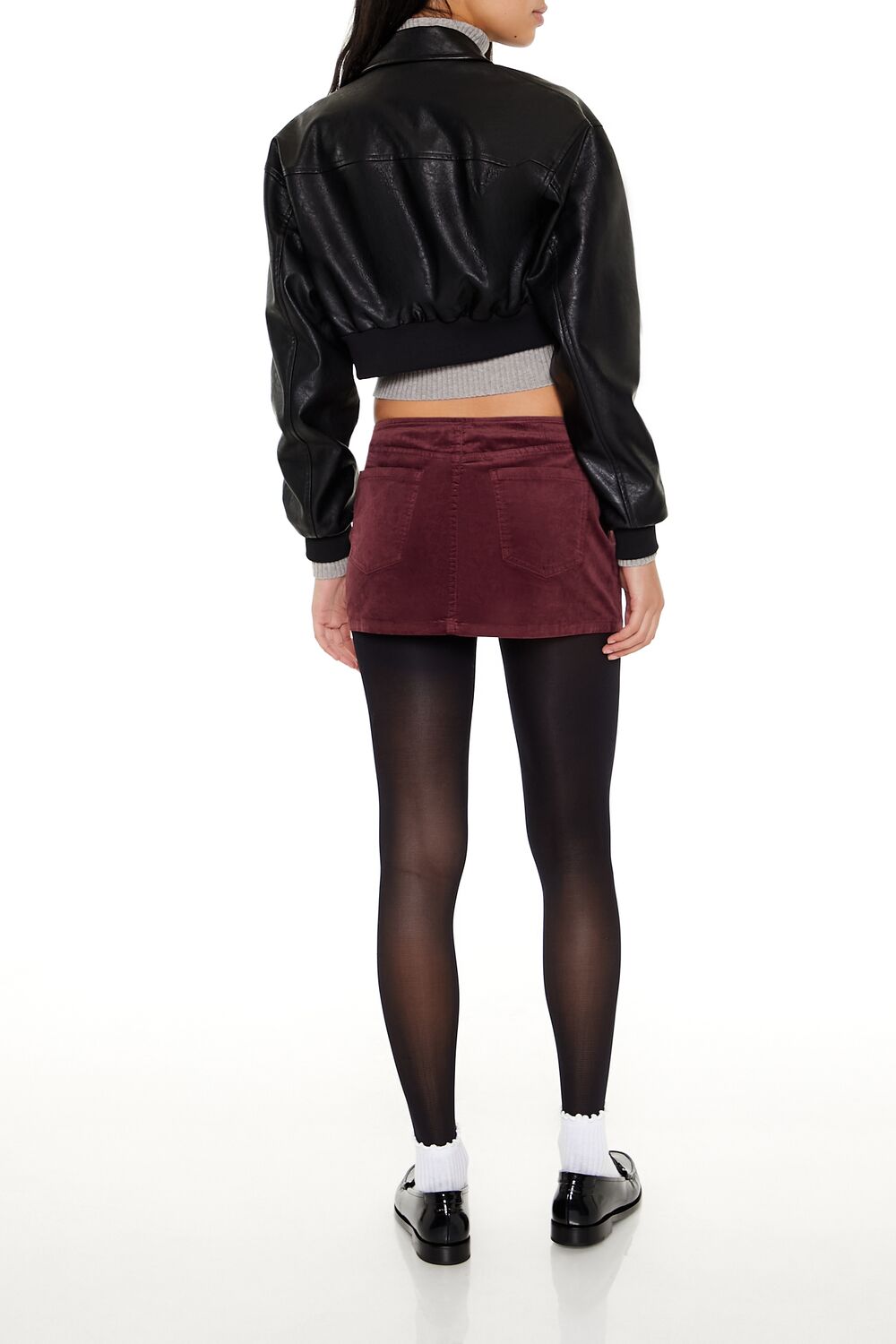  Forever 21 Velvet Mini Skirt - olivine - Bonton