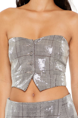 Glen Plaid Cropped Tube Top