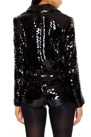 Sequin Peak Lapel Blazer