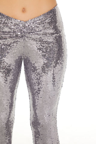 Sequin High-Rise Flare Pants