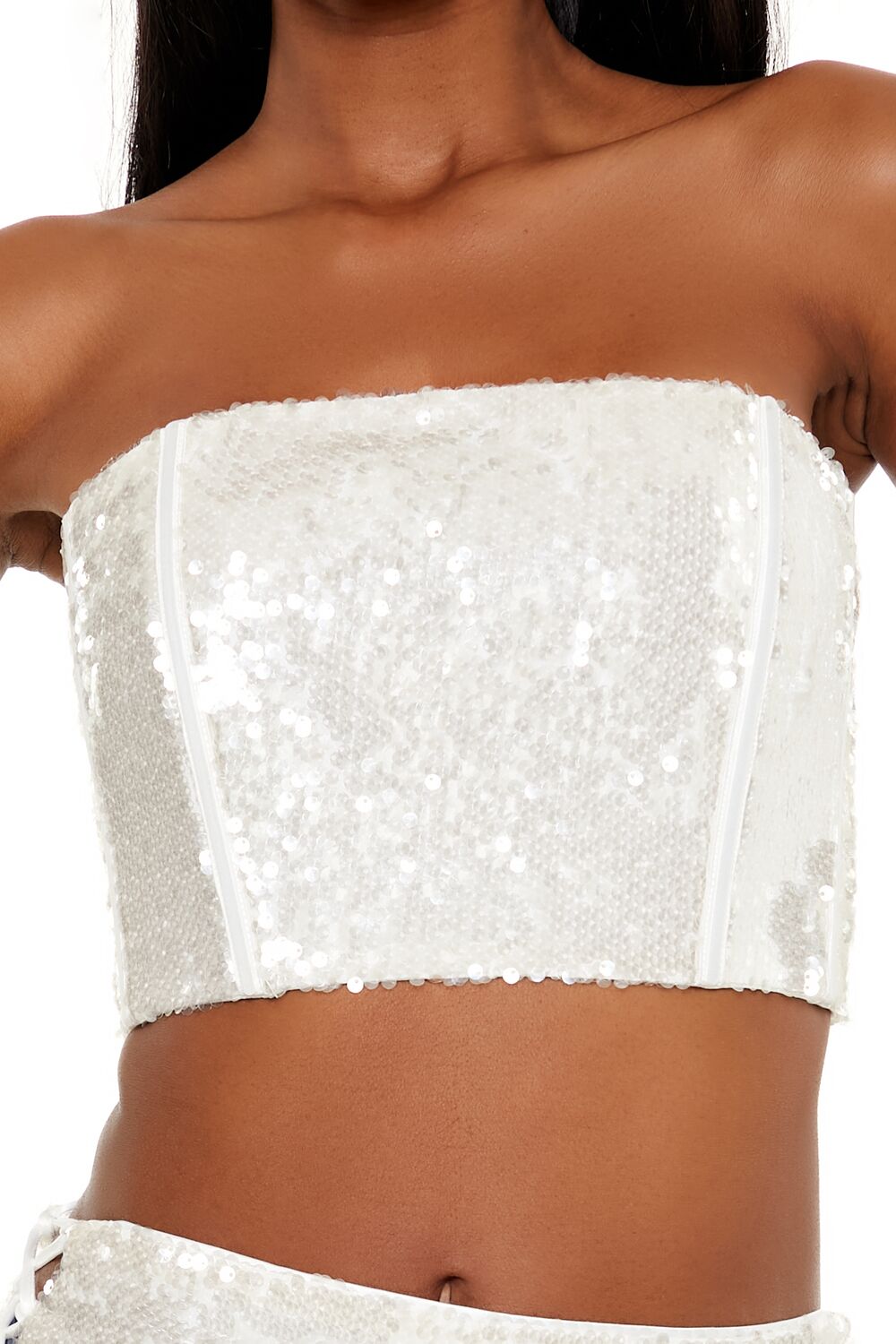  Forever 21 Sequin Tube Top - egret - Bonton