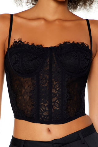 Lace Cropped Bustier Cami